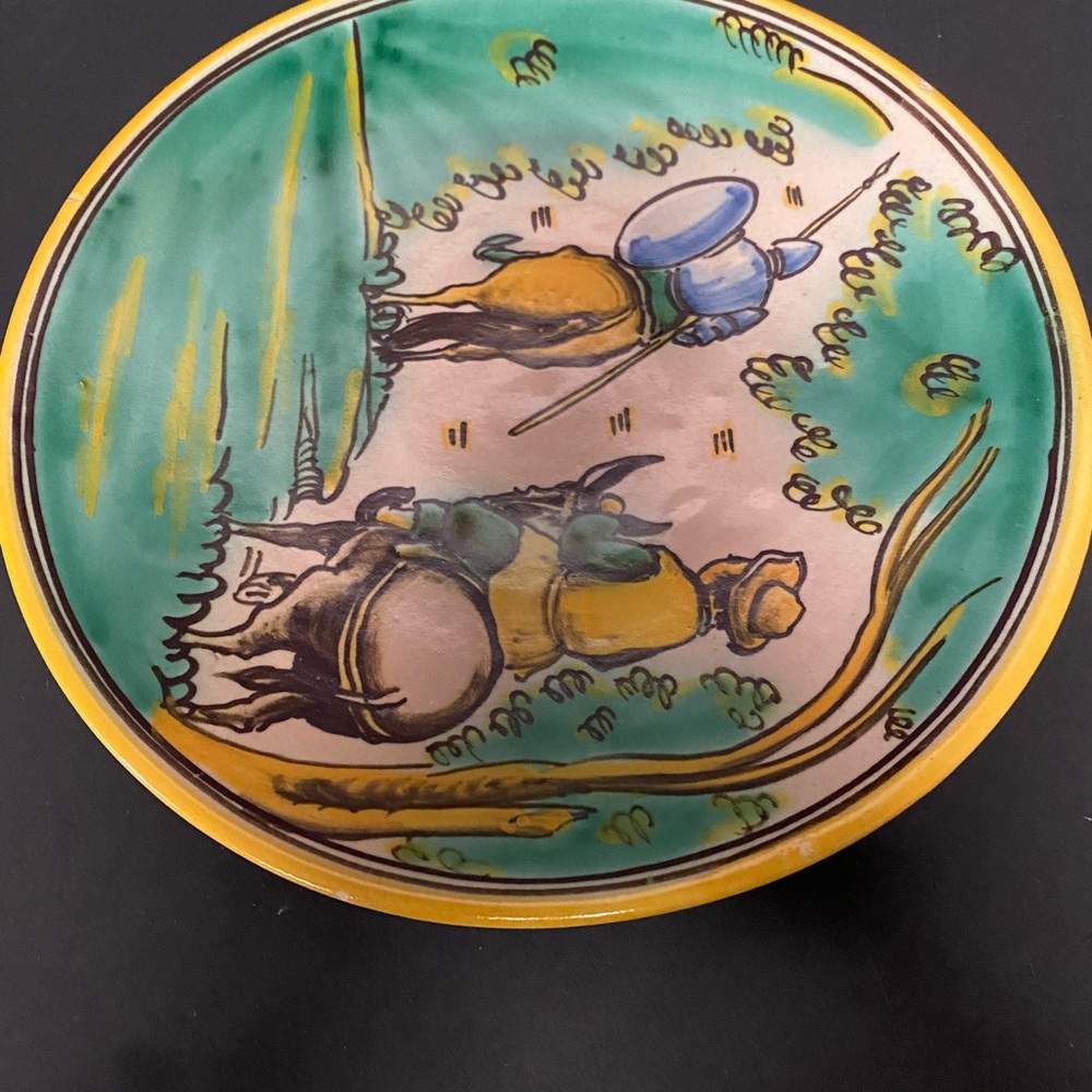 Hand-Painted Ceramic Plate with Pastoral Scene, Talavera Pottery. - Picture 3 of 10